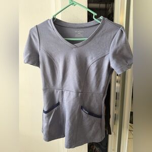 Jaanuu Heather Gray V-Neck Scrub Top